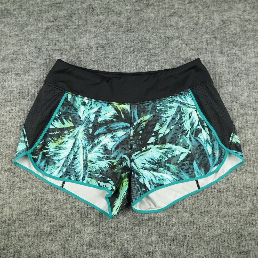 Athleta Shorts Womens Small Black Track This Run Palm Running Lined Athletic Gym